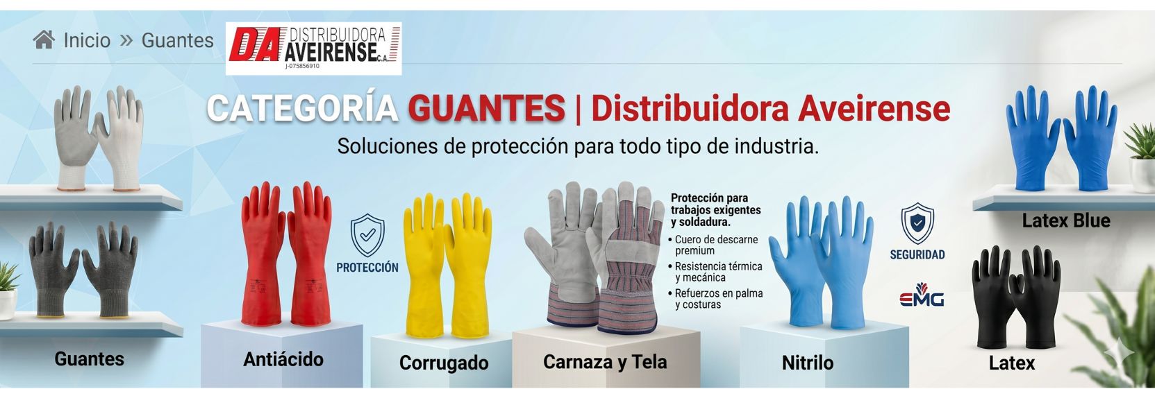 Salvaguarda la integridad de tu equipo de trabajo con la línea más completa de guantes de protección industrial y comercial en Distribuidora Aveirense. Entendemos que cada labor exige un nivel de protección diferente; por ello, te ofrecemos soluciones certificadas que se adaptan a las normativas de seguridad más exigentes. Desde guantes de nitrilo y látex ideales para el sector salud, laboratorios o manipulación de alimentos, hasta guantes de carnaza, tela y modelos corrugados o anticácidos diseñados para el trabajo pesado, la construcción y el manejo de químicos. Invierte en durabilidad, agarre óptimo y comodidad para tu personal.